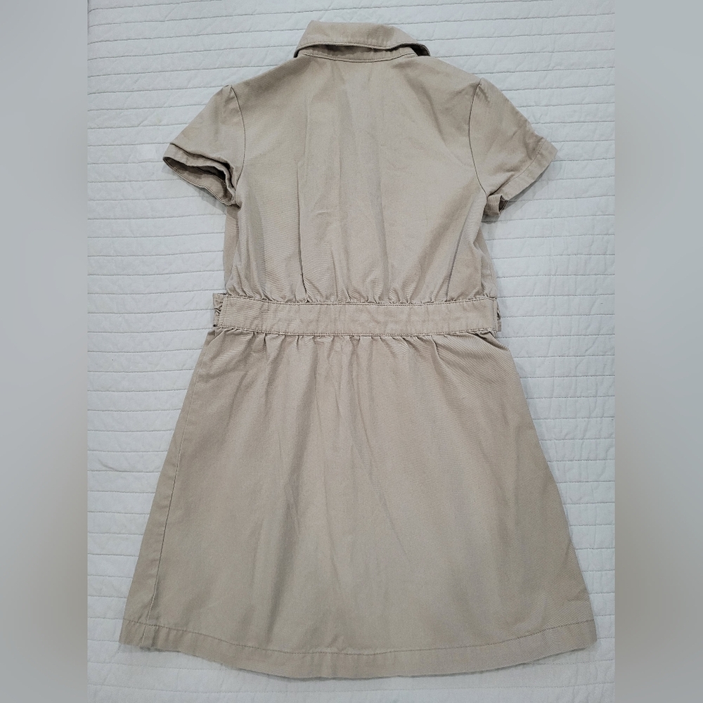 Girls' short sleeve safari khaki dress - Picture 6 of 6